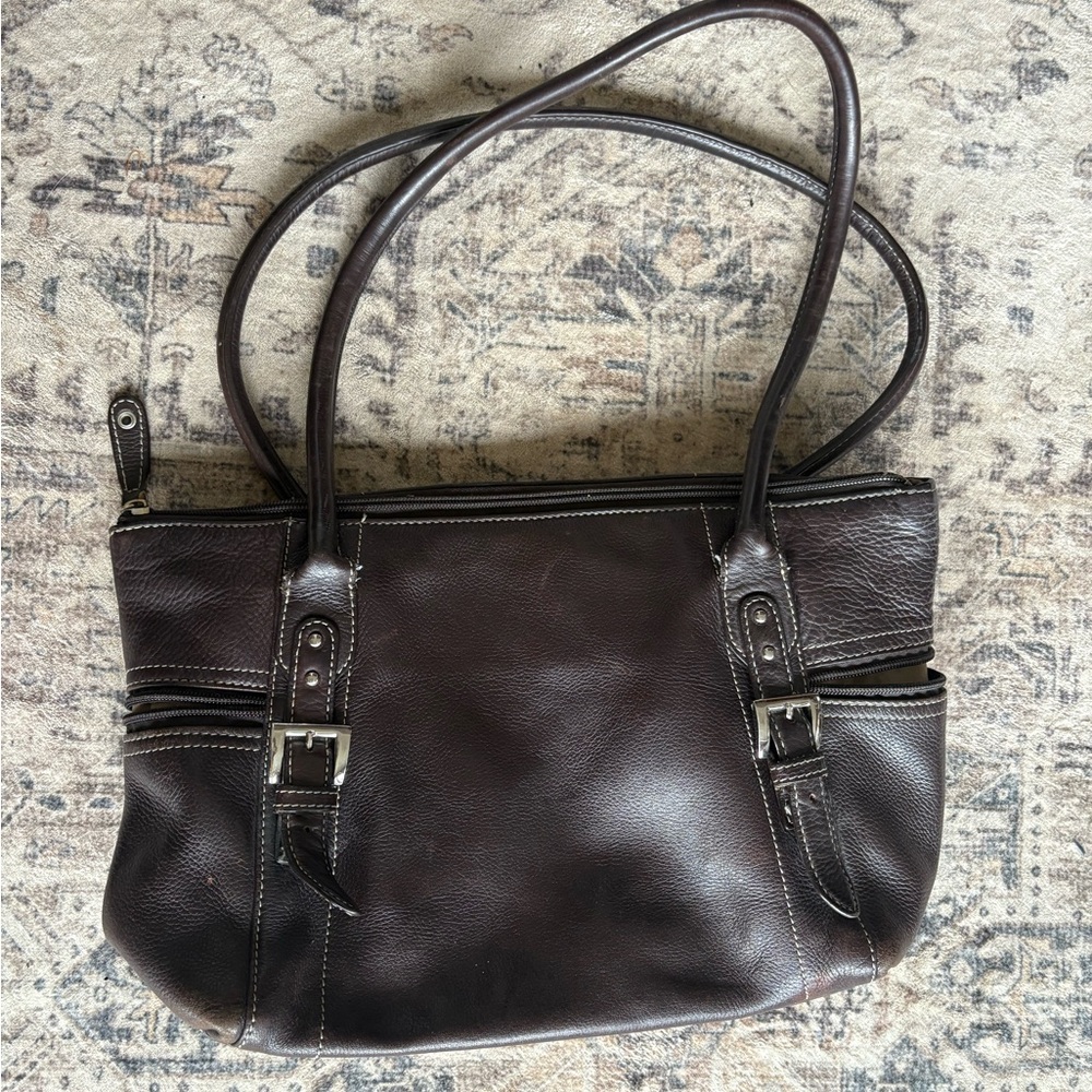 Tignanello Elegant Brown Leather Purse